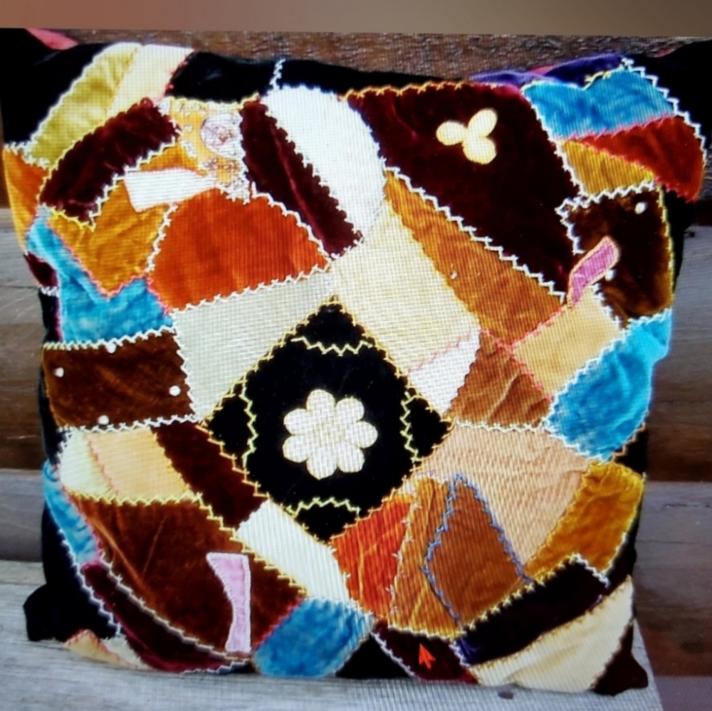 Crazy Quilt Pillow 1880s